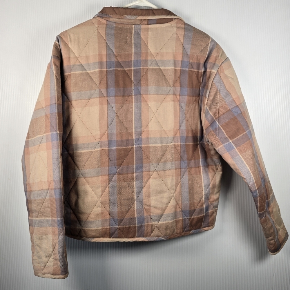 Z Supply Maya Quilted Plaid Snap Closure Jacket Patch Hip Pockets Size XS - Picture 5 of 16